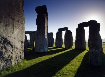 View of the outer sarsen circle at Stonehenge (copyright James Davies / English Heritage).